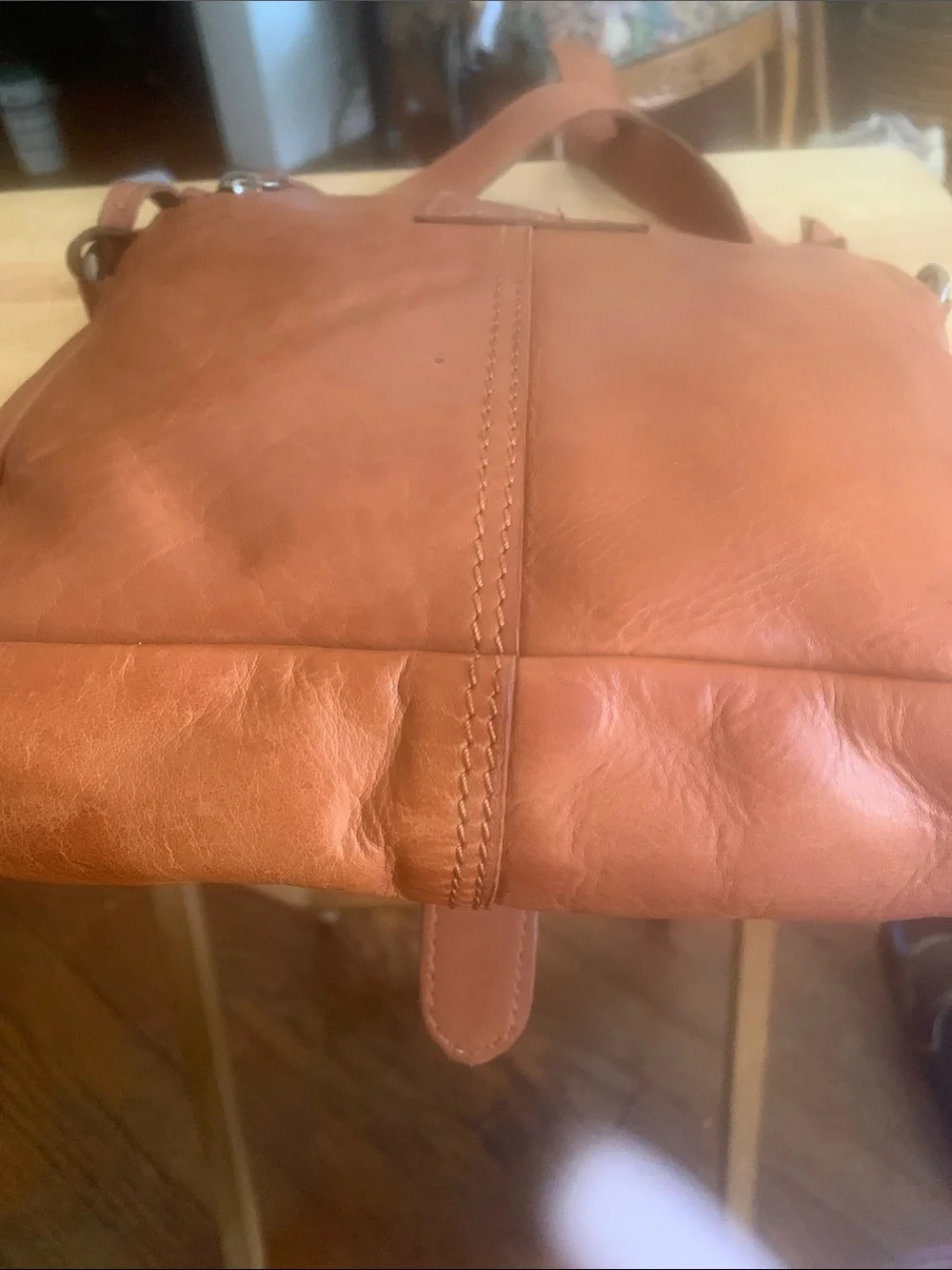 Leather Crossbody Bag in Cognac Brown